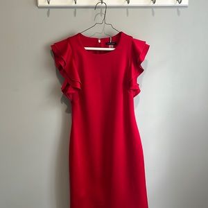 Bold red dress